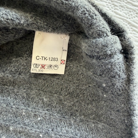MARELLA Wool Cable Knit Sweater gray small funnel neck - Picture 6 of 10